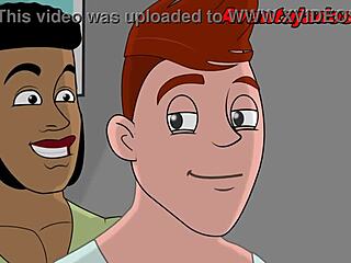 Animated gay character explores intimate desires in detailed cartoon scenes with bold moves.