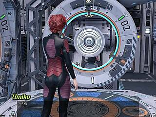 stranded in space 95, holding hands with asian scientist milf