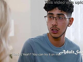 Virgin Dieogo aches seeing blonde MILF masturbate, desperate to join in