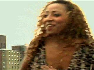 ebony pornstar walks around naked with natural tits