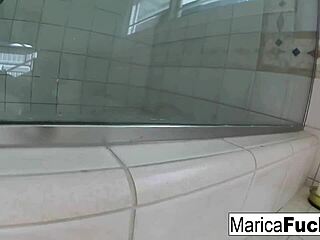 Marica Hase films her solo masturbation session at home.