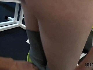 Chick Sells Trimmed Pussy in Gym