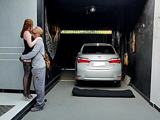 Wife surprises husband with sensual outfit after work