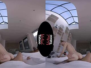 virtual taboo joystick brings shaved pussy blowjob in pov hardcore taboo handjob scene