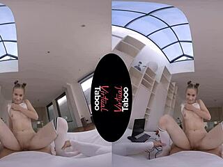 virtual taboo joystick brings shaved pussy blowjob in pov hardcore taboo handjob scene