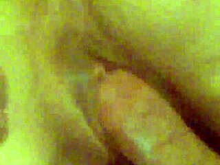 Pumping cum creampie into wet cunt