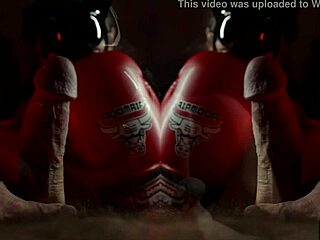 Art blowjob with boxing gloves in big cock duel.