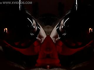 Art blowjob with boxing gloves in big cock duel.