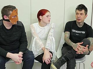 Hey, why is this bound whore gagging while getting toyed so rough?