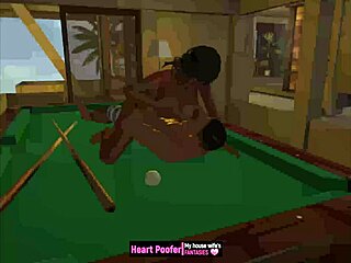 let's play on the pool table with some hentai action