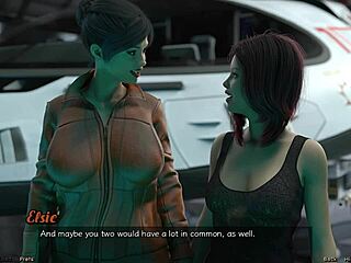 stranded in space episode 14 where this hot curvy milf flashes a nip slip in anime game 😏