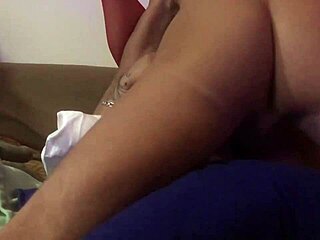 Brunette Asian MILF Sucks Big Tattooed Cock