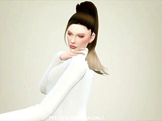 In 3D hentai, brunette model chooses rough POV game