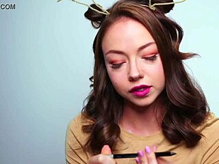 wearing a deer costume for the party