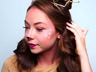 wearing a deer costume for the party