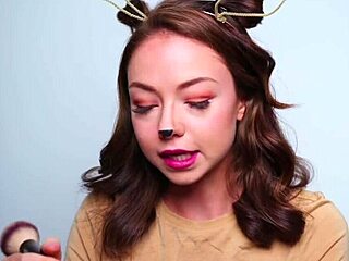 wearing a deer costume for the party