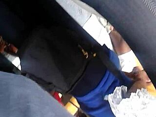 Upskirt Nylon Panties Tease Under Skirt