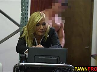 Office account manager negotiates using her mouth in group setting