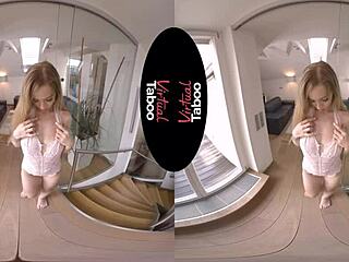 Virtual Taboo Blonde's Shaved Pussy Orgasm