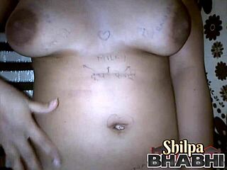 ohh i get so horny as desi wife shilpa fingering my shaved pussy in red night...