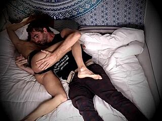 Hidden Cam Captures Passionate Couple with Small Tits Having Intense Sex on Bed as Amateurs