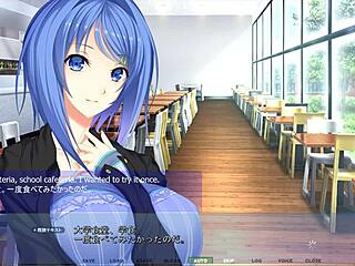 Mahiru stuck in the wall, anime hentai masturbation begins