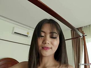 Petite 18-year-old Asian teen gets a sticky creampie on the street. She dances seductively near the Thai bar after an old guy finishes.