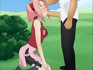 Naruto - Sakura Haruno's super deepthroat blowjob!
