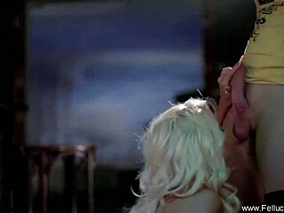 Blonde and brunette couple share emotional sucking and handjob moments with maid Fellucia