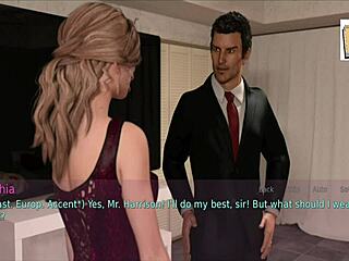 The blonde milf wife and stepmother play a game at home.