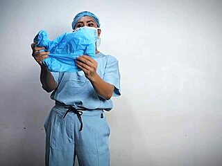 Medical glove fetish ASMR by Dominafire in hospital 😈