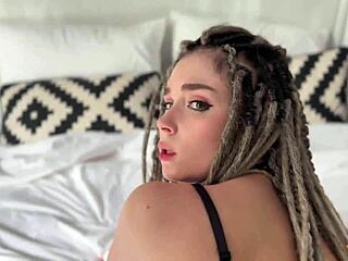 Beauty with Dreadlocks Gives Deepthroat Blowjob and Rides Tight Pussy to Orgasm