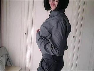 I undress slowly and then reveal my alternative style in see-through outfit.