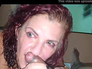 Мелиса Деваса смуче чудовищен кур и взема фейсъял сперма