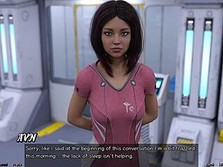 stranded in space with big boobs milf stretching out