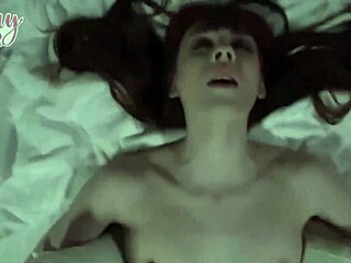 red head michelle anthony teases with big tits and sensual licks