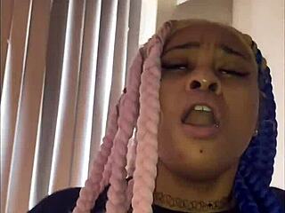 ebony slut sucks black cock pov, wet pussy webcam blowjob