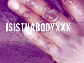 Making my pussy squirt with licking and cumshot, wet ebony tits