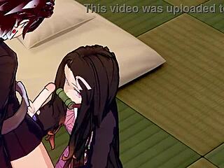 Tanjiro FUCKS Nezuko in DEMON SLAYER hentai with BLOWJOB and CUMSHOT