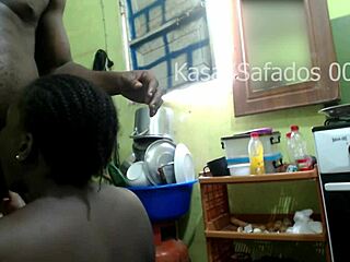 I gived a sloppy blowjob to his monster cock in the kitchen, oh god!