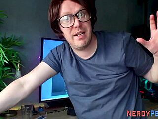 Leeds amateur gives first time blowjob to nerd's cock ending in facial