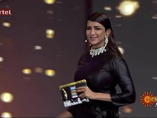 Feeling the huge boobs and nipples of Lakshmi Manchu.