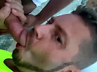 guy gets blowjob on public gay beach under the sun.