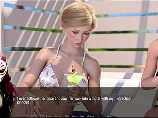 Kate feels intense pleasure in public beach hentai scene