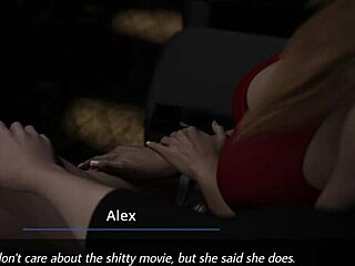 Aby sniger sig til mundarbejde på Alex i biografen, så knepper de hjemme