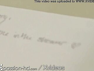 Surprise Shower Bathing with Brunette in Passion-HD