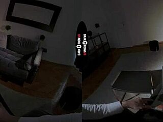 i'm in the dark room vr with this tattooed redhead, her big tits and ass in stockings, giving a blowjob