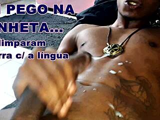 she catches me jerking off and licks up the cum