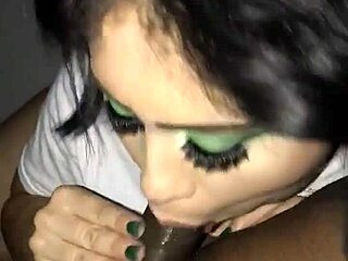 Bbw latina slut gives sloppy blowjob