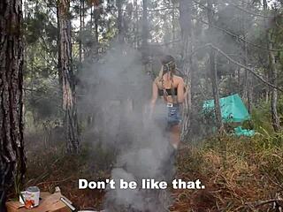 Latina Eats Pussy In Jungle Camp